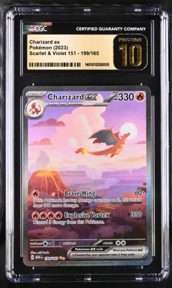 Pokemon Charizard ex 151 MEW EN Special Illustration Rare #199 CGC 10 Pristine - Image 1