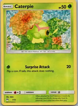 Caterpie 1/12 McDonald's Collection 2019 Pokemon Heavily Played DMG - Image 1