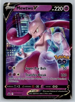 Mewtwo V SWSH223 Promo SWSH Black Star Pokemon Lightly Played - Image 1