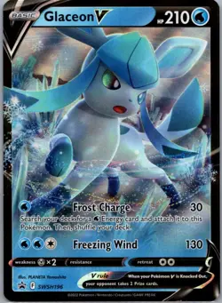 Glaceon V SWSH196 Promo SWSH Black Star Pokemon Near Mint - Image 1