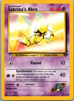 Sabrina's Abra 93/132 Common Gym Challenge Pokemon Near Mint - Image 1