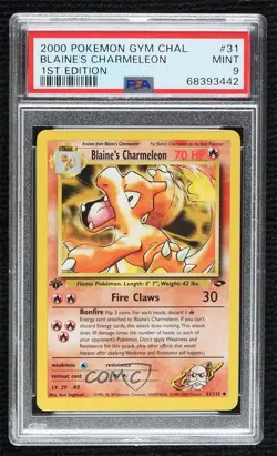 Blaine's Charmeleon 1st Ed. Pokemon Gym Challenge PSA 9 MINT 2000 - Image 1