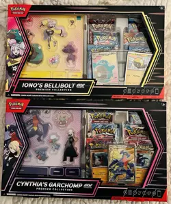 Pokemon TCG Cynthia's Garchomp And Iono’s Bellibolt EX Premium Collection Boxes - Image 1