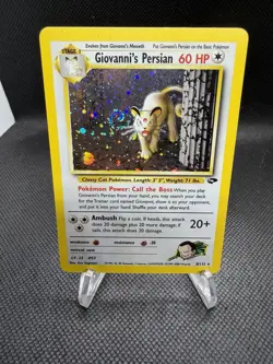 Pokemon TCG Giovanni's Persian 8/132 Gym Challenge Holo with massive swirl - Image 1