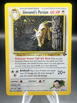 Giovanni's Persian [Holo] 8/132 Pokemon Gym Challenge TCG - Image 1