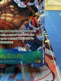 Monkey D. Luffy OP11-118 SEC Alt Art A Fist of Divine Speed One Piece English NM - Image 4