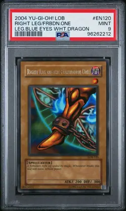 Yugioh Right Leg of the Forbidden One LOB-120 PSA 9 Original Print - Image 1