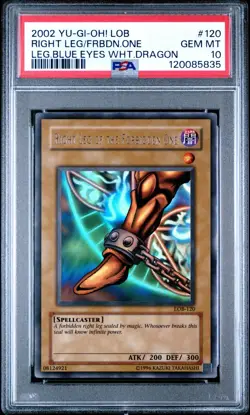 LEGEND OF THE BLUE EYES LOB-120 RIGHT LEG OF THE FORBIDDEN ONE PSA 10 YUGIOH - Image 1