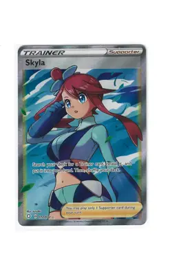 2021 Pokemon TCG Skyla Holo Ultra Rare Full Art Card Shining Fates 072/072 - Image 1