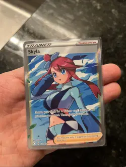 Pokemon TCG Skyla Trainer Shining Fates Holo Full Art Ultra Rare Card 072/072 - Image 1