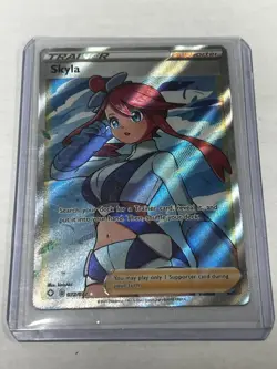 2021 Pokemon TCG Skyla Holo Ultra Rare Full Art Card Shining Fates 072/072 - Image 1
