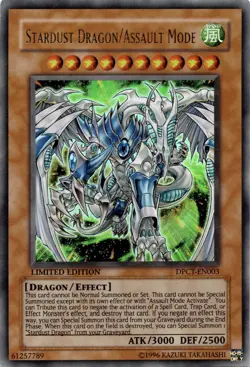 Yugioh Stardust Dragon/Assault Mode DPCT-EN003 Ultra Rare Limited Edition MP/LP - Image 1
