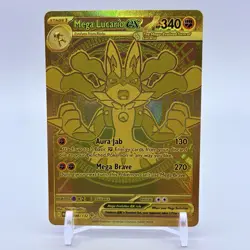 Pokemon TCG Mega Lucario EX 188/132 Mega Evolution Gold Hyper Rare Card NM+ - Image 1