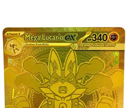 Pokemon TCG Mega Lucario EX 188/132 Mega Evolution Gold Hyper Rare Card NM+ - Image 4