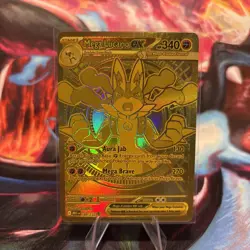 Mega Lucario Ex 188/132 Mega Evolution Gold Hyper Rare Pokemon TCG Card English - Image 1