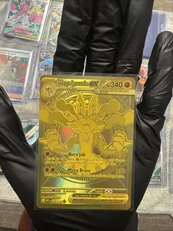 Mega Lucario Ex 188/132 Mega Evolution Gold Hyper Rare Pokemon TCG Card English - Image 1