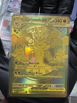 Mega Lucario Ex 188/132 Mega Evolution Gold Hyper Rare Pokemon TCG Card English - Image 2