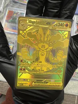 Mega Lucario Ex 188/132 Mega Evolution Gold Hyper Rare Pokemon TCG Card English - Image 3