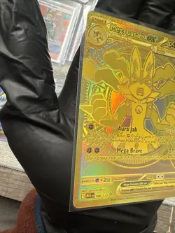 Mega Lucario Ex 188/132 Mega Evolution Gold Hyper Rare Pokemon TCG Card English - Image 4