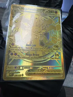 Mega Lucario Ex 188/132 Mega Evolution Gold Hyper Rare Pokemon TCG Card English - Image 5
