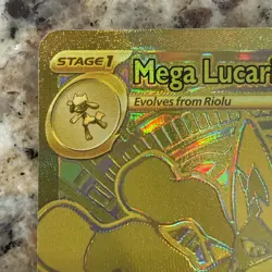 Mega Lucario Ex 188/132 Mega Evolution Gold Hyper Rare Pokemon TCG Card English - Image 2