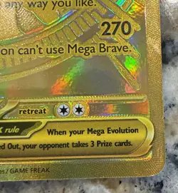 Mega Lucario Ex 188/132 Mega Evolution Gold Hyper Rare Pokemon TCG Card English - Image 4