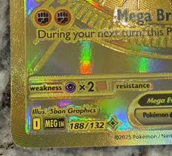 Mega Lucario Ex 188/132 Mega Evolution Gold Hyper Rare Pokemon TCG Card English - Image 5