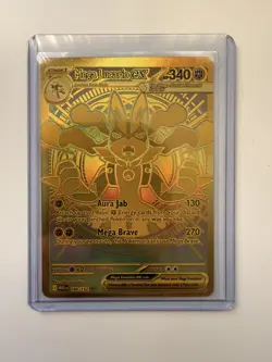 Mega Lucario Ex 188/132 Mega Evolution Gold Hyper Rare Pokemon TCG Card English - Image 1