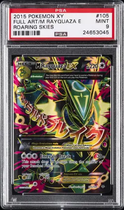 2015 POKEMON XY ROARING SKIES #105 FULL ART/M RAYQUAZA EX PSA 9 - Image 1