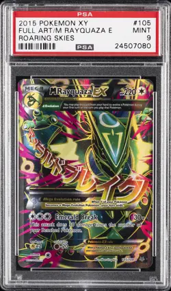 2015 POKEMON XY ROARING SKIES #105 FULL ART/M RAYQUAZA EX PSA 9 - Image 1
