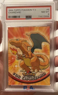 Pokemon-1999 TOPPS Pokemon T.V. Charizard PSA 8 - Image 1