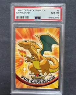 Pokemon-1999 TOPPS Pokemon T.V. Charizard #6 PSA 8 NM-MT - Image 1