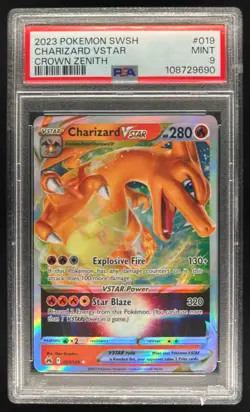 2023 Pokemon SWSH Crown Zenith Charizard VST #019/159 PSA 9 - Image 1