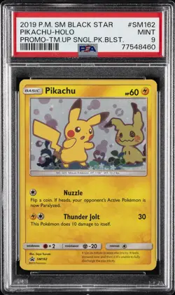 2019 POKEMON SM BLACK STAR PROMO TEAM UP SINGLE PACK BLISTERS PIKACHU-HOLO PSA 9 - Image 1