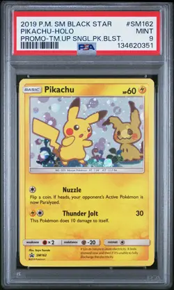 2019 POKEMON SM BLACK STAR PROMO TEAM UP SINGLE PACK BLISTERS PIKACHU-HOLO PSA 9 - Image 1