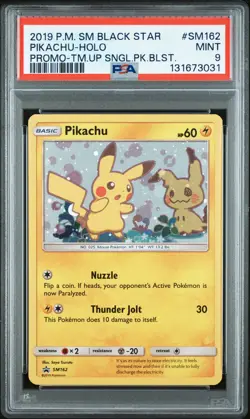 2019 POKEMON SM BLACK STAR PROMO TEAM UP SINGLE PACK BLISTERS PIKACHU-HOLO PSA 9 - Image 1