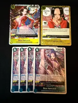 One Piece TCG Boa Hancock Bundle Including (1 SR, 1 EVENT, 4 RARE) OP14/EB04 - Image 1