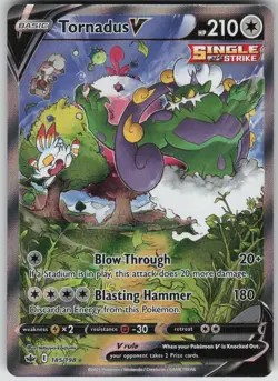 Pokemon TCG Tornadus V (Alternate Full Art) SWSH06: Chilling Reign 185/198 - Image 1