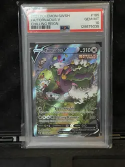 2021 Pokemon SWSH Chilling Reign Tornadus V Alt Alternate Art 185/198 PSA 10 - Image 1