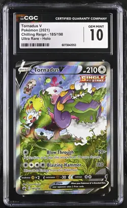 CGC 10 Tornadus V 185/198 Chilling Reign Alt Alternate Full Art 2021 Pokemon TCG - Image 1