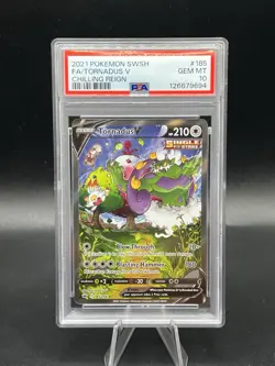 2021 Pokemon SWSH Chilling Reign Tornadus V Alt Alternate Art 185/198 PSA 10 - Image 1