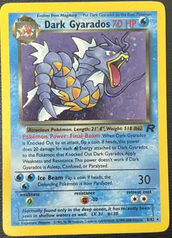 Dark Gyarados 8/82 Team Rocket SWIRL Holo Rare Pokemon Card NM - Image 1