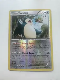 Pokemon TCG Snorlax XY Breakthrough Reverse Holo Card 118/162 2015 - Image 1