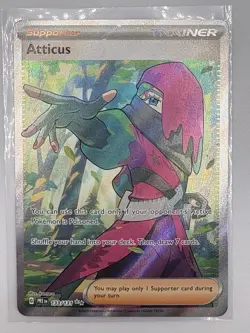 Pokemon TCG Prismatic Evolutions Atticus Full Art Rare Card 133/131 NM Condition - Image 3
