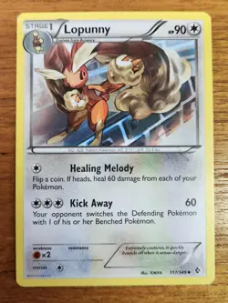 Uncommon Lopunny Pokemon Card, Boundaries Crossed Set 117/149 - Image 1