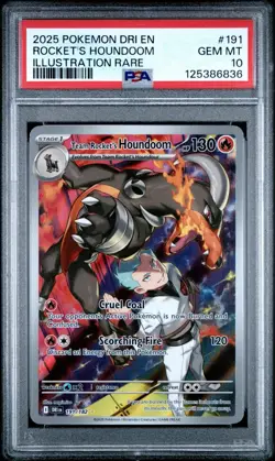 Pokemon TCG Team Rockets Houndoom Card #191/182 Destined Rivals PSA 10 - Image 1