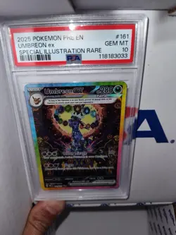 Pokemon 2025 SV Prismatic Evolutions Sir Umbreon EX Card 161/131 PSA 10 - Image 1