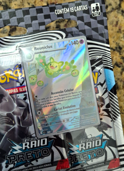 Pokemon TCG Black Bolt 3 pack blister Reuniclus promo card - Portuguese BR - Image 2