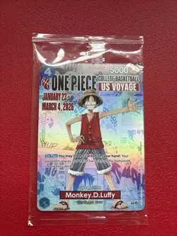 One Piece College Basketball Promo Card Monkey D Luffy - Image 1