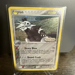 Pokemon TCG Aggron EX Legend Maker Holo Card 2/92 Rare - Image 1
